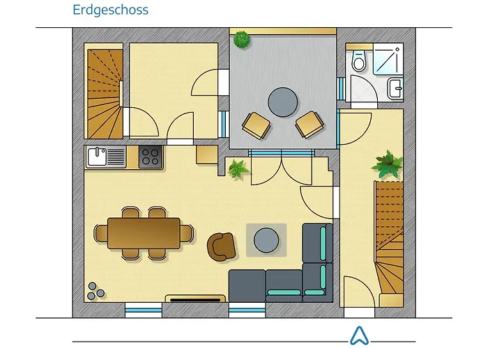 度假居 Gruppen Und Familienstadthaus 5-6 Betten, 4 Baeder, 2 Terrassen Und Balkon *